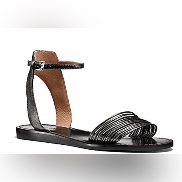 Coach NWB Melynda Soft Met Nappa Sandal in Pewter. - Picture 1 of 13